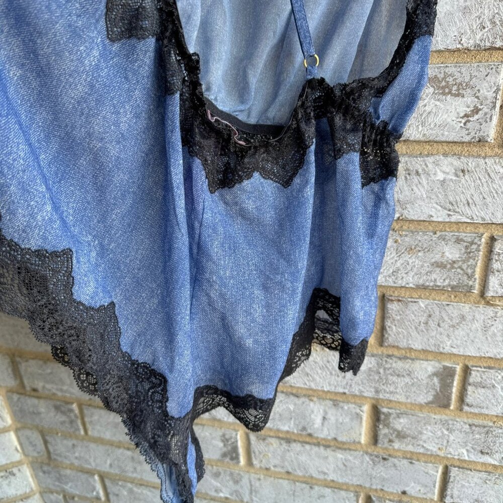 Savage X Fenty Denim Print Romper Lingerie Women's Size M. - Picture 5 of 7